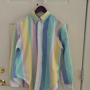 Pastel Striped Women’s Button Down Shirt